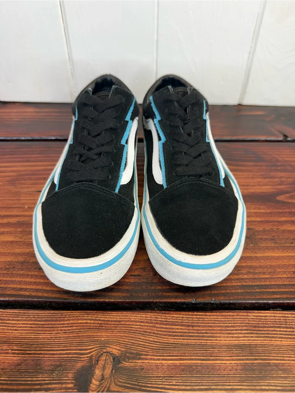 Vans Old Skool Bolt Black Blue Low Top Skate Shoes Women’s 6.5 Men’s 5